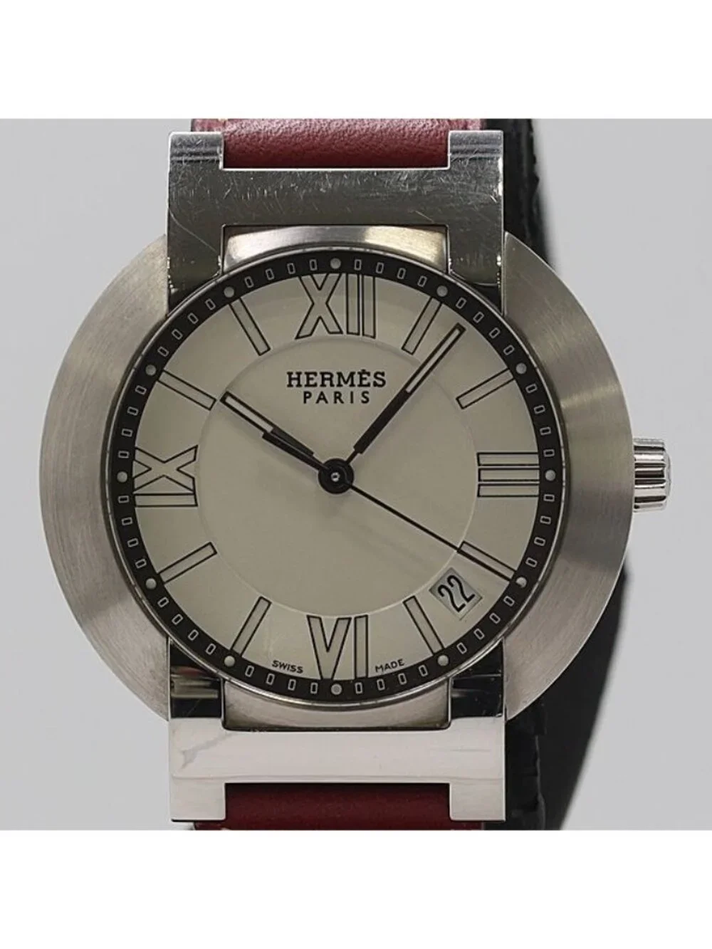Hermes Nomade Hour Auto Quartz Date Silver Dial Watch